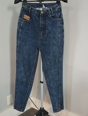 Bugle Boy Jeans 80's Vintage Blues Acid Wash Parachutte Demin Women's 28